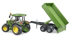 BRUDER 2108 Zelený TRAKTOR JOHN DEERE 5115M s valníkem