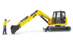 BRUDER 2466 ŽLUTÝ MINI BAGR CAT s figurkou