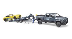 BRUDER 2504 Terénní auto RAM, přepravník, závodní auto, řidič