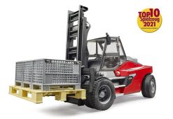 BRUDER 2513 Linde HT 160D vysokozdvižný vozík s paletou a třemi boxy