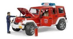 BRUDER 2528 Červený požární vůz Jeep Wrangler s figurkou hasiče
