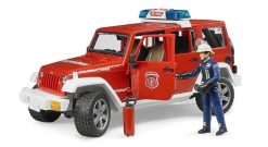 BRUDER 2528 Červený požární vůz Jeep Wrangler s figurkou hasiče