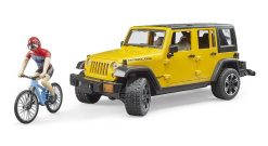 BRUDER 2543 Auto Jeep Wrangler Rubicon s figurkou - cyklista