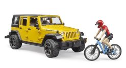 BRUDER 2543 Auto Jeep Wrangler Rubicon s figurkou - cyklista