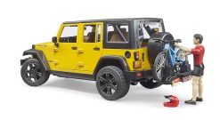 BRUDER 2543 Auto Jeep Wrangler Rubicon s figurkou - cyklista
