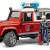 BRUDER 2596 Land Rover hasiči s figurkou hasiče