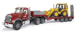 BRUDER 2813 Nákladní auto Mack Granit s návěsem + JCB 4CX