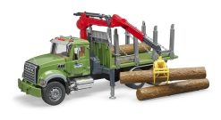 BRUDER 2824 Zelené AUTO MACK Granite přeprava dřeva