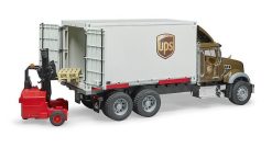 BRUDER 2828 MACK Granite UPS s vysokozdvižným vozíkem