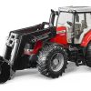 BRUDER 3047 Červený TRAKTOR MASSEY FERGUSON 7624 s nakladačem