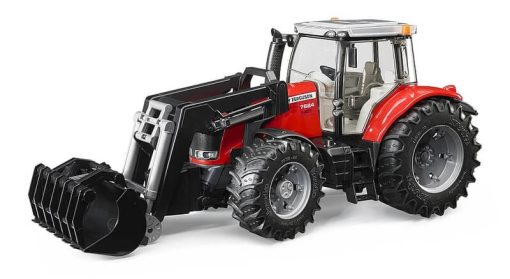 BRUDER 3047 Červený TRAKTOR MASSEY FERGUSON 7624 s nakladačem