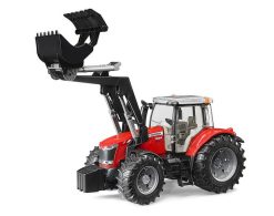 BRUDER 3047 Červený TRAKTOR MASSEY FERGUSON 7624 s nakladačem