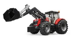 BRUDER 3047 Červený TRAKTOR MASSEY FERGUSON 7624 s nakladačem