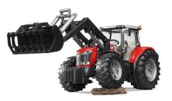 BRUDER 3047 Červený TRAKTOR MASSEY FERGUSON 7624 s nakladačem