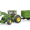 BRUDER 3055 Zelený TRAKTOR JOHN DEERE 7930 s valníkem