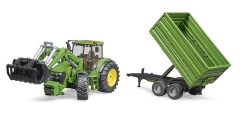 BRUDER 3055 Zelený TRAKTOR JOHN DEERE 7930 s valníkem