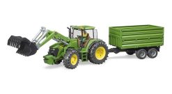BRUDER 3055 Zelený TRAKTOR JOHN DEERE 7930 s valníkem