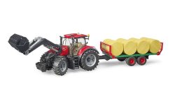 BRUDER 3198 Traktor CASE IH Optum 300CVX + vůz na balíky