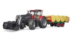 BRUDER 3198 Traktor CASE IH Optum 300CVX + vůz na balíky
