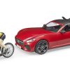 BRUDER 3485 Auto Bruder s figurkou - cyklista