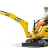 BRUDER 62002 Žlutý mikro BAGR JCB 8010 CTS s figurkou