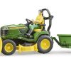 BRUDER 62104 BWORLD John Deere zahradní traktor, vozík, figurka