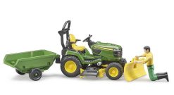 BRUDER 62104 BWORLD John Deere zahradní traktor, vozík, figurka
