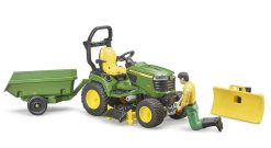 BRUDER 62104 BWORLD John Deere zahradní traktor, vozík, figurka