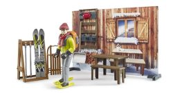 BRUDER 63102 BWORLD Horská chata, figurka, sněžný skůtr