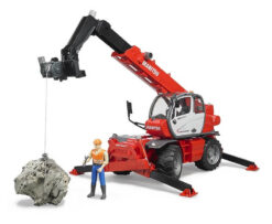 BRUDER 2129 Manitou MRT 2150 teleskopický nakladač s příslušenstvím
