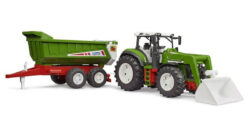 BRUDER 3452 ROADMAX Traktor s čelním nakladačem a vozem