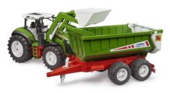 BRUDER 3452 ROADMAX Traktor s čelním nakladačem a vozem