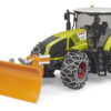 BRUDER 3018 Traktor CLAAS AXION 950 se sněhovým řetězy a radlicí